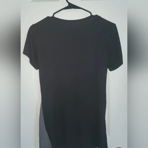 Magic Fit -Light Gray Black & Charcoal Color Block Drape Top - Women -NWOT - Picture 7 of 9